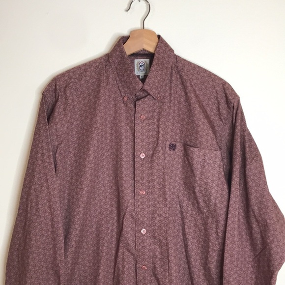 Cinch mens long sleeve button down geo print shirt size small - Picture 3 of 12